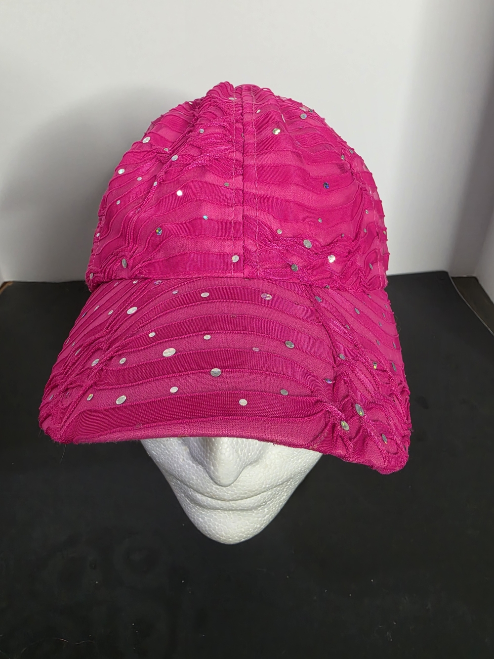 Hot Pink Sequin Baseball Cap - Women's Accessory